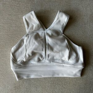 BuffBunny Ribbed White Sports Bra